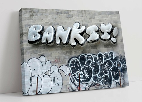 Banksy graffiti tela wall - graffiti, art